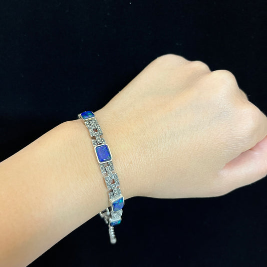 Vintage Stone of Palestine Silver Bracelet
