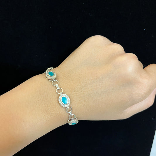 Vintage Stone of Palestine Silver Bracelet