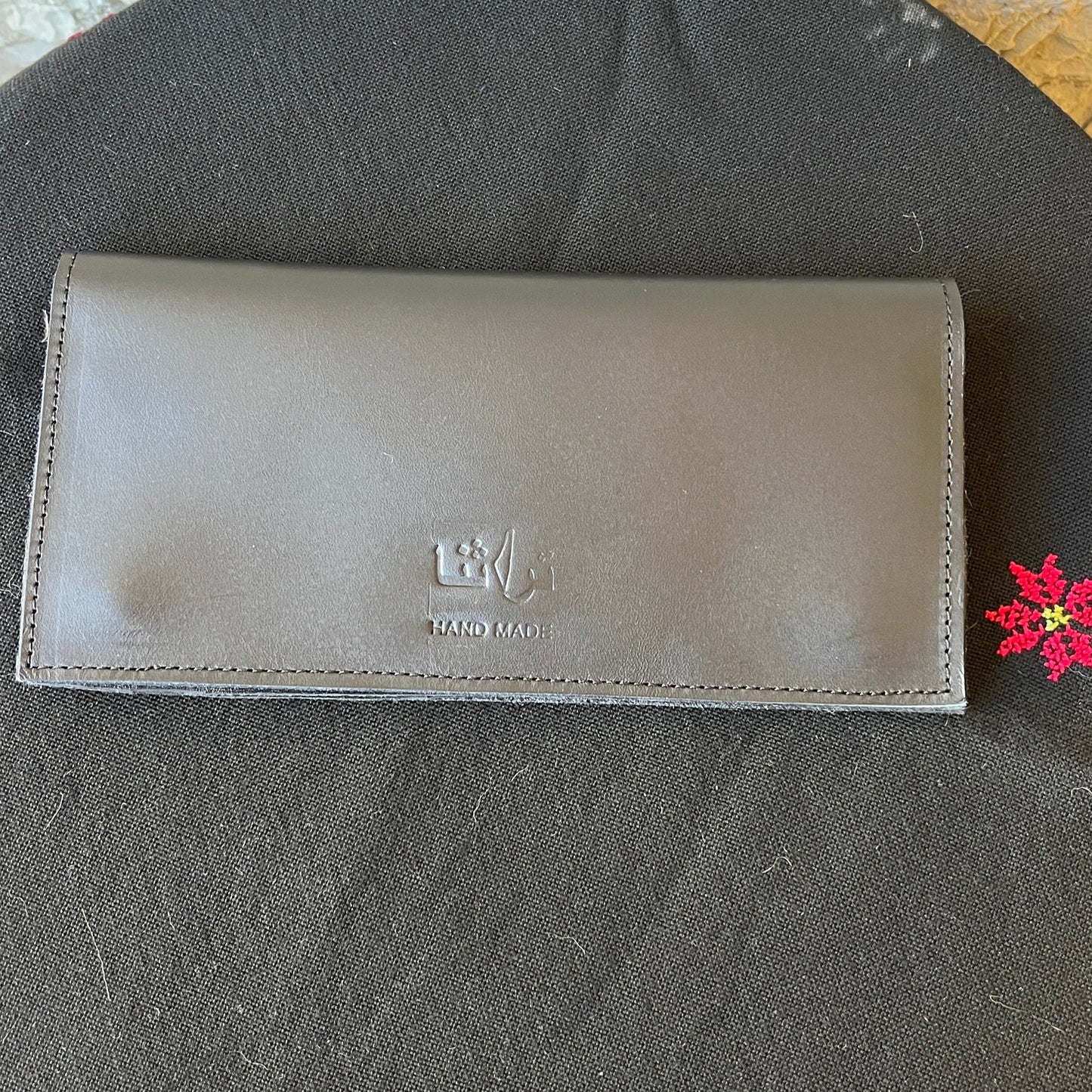 Leather Wallet with Hand Embroidery
