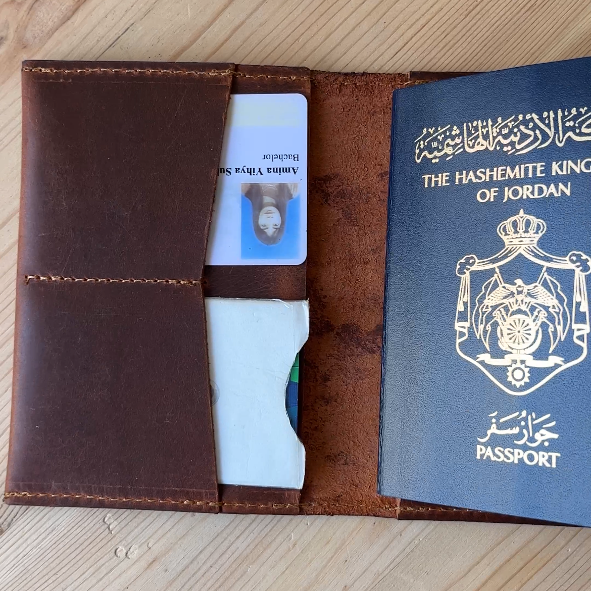 Genuine Leather Passport and Card Holder