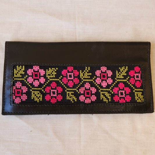 Leather Wallet with Hand Tatreez