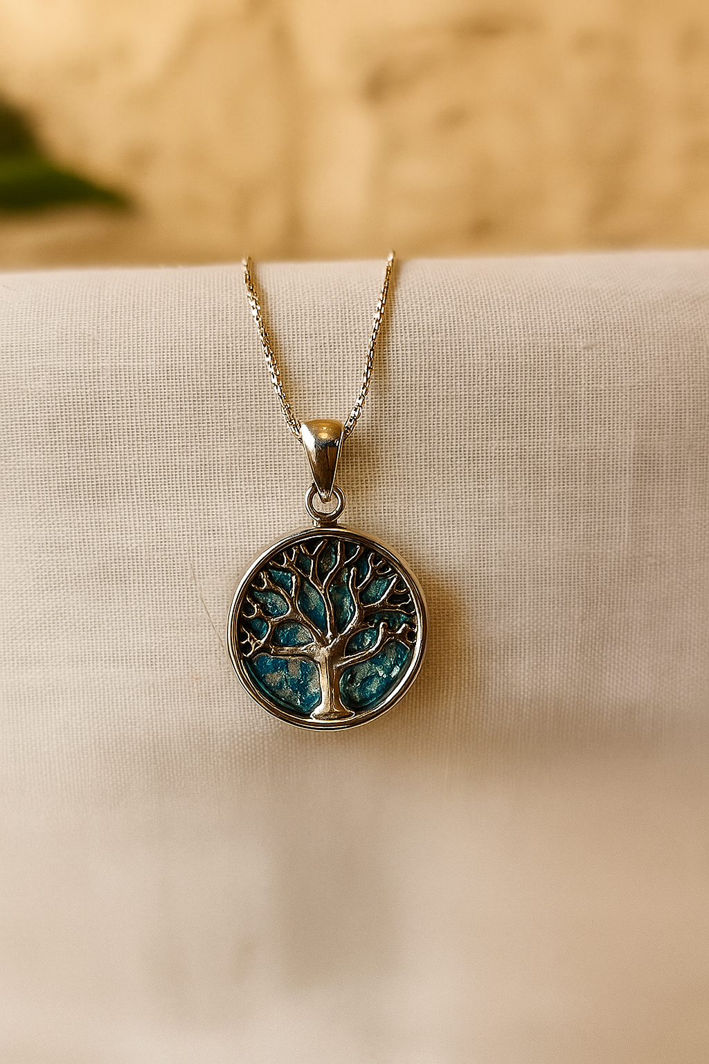 2000 Year Old 
Roman Glass Sterling Silver Necklace ~ Tree of Life