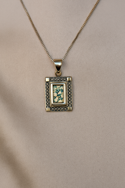 2000 Year Old 
Roman Glass Sterling Silver Necklace