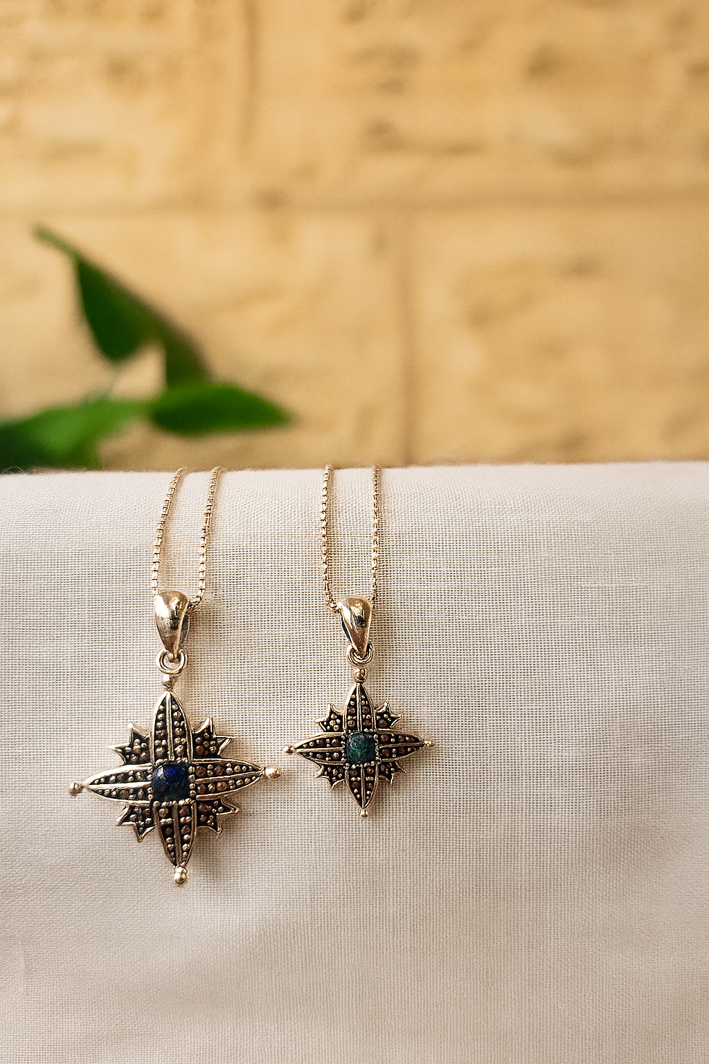 Star of Bethlehem with Stone of Palestine Necklace