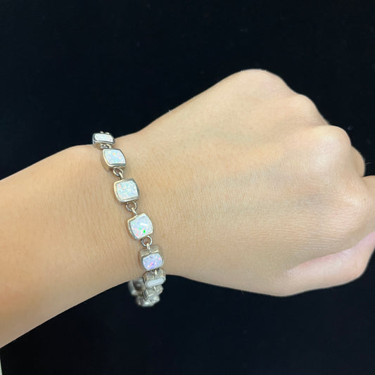 Vintage Silver Opal Bracelet
